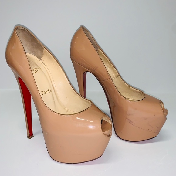 CHRISTIAN LOUBOUTIN DAFFODILE PEEP TOE 37 NUDE - Picture 3 of 12